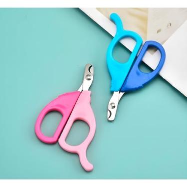 Imagem de Tesoura para Unhas de Pets, Lâmina em Aço Inox com Cabo Plástico Ergonômico, 10.3 x 5.5 cm, Design Robusto para Cães e Gatos (Azul)