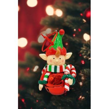 Imagem de Wizardi Enfeite de Natal - Elfo de gengibre brilhante com bengala doce. Decoração festiva F07-N2-17-E2506B