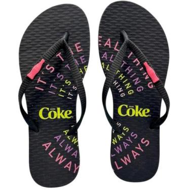 Imagem de Chinelo Coca Cola Cc4650 Its Coke Feminino, Preto, 37 /38