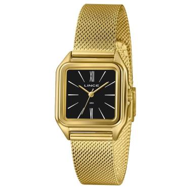 Imagem de Relógio Lince Feminino Ref: Lqgm057l30 P3kx Retangular Mesh Dourado
