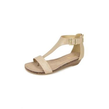 Imagem de Sand lia feminina Kenneth Cole REACTION Gal com tira em T, Soft Gold, 6