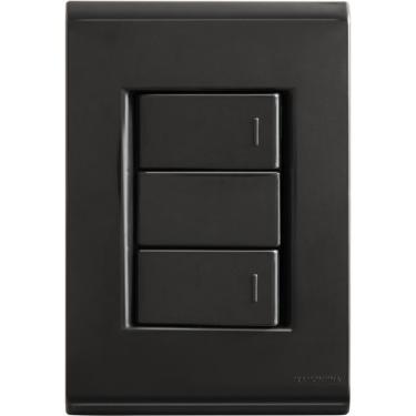 Imagem de Conjunto 4x2 com 2 Interruptores Simples 10 A 250 V Tramontina Liz Grafite