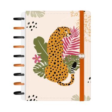 Imagem de Caderno Iscool Disc Inteligente 140 Folhas Tropical Onça Rosa M+