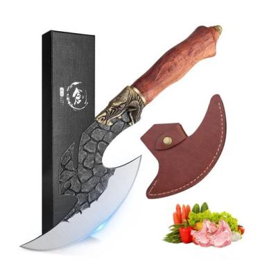 Imagem de Faca de cutelo ROCOCO Viking Butcher Faca para cortar carne e desossar