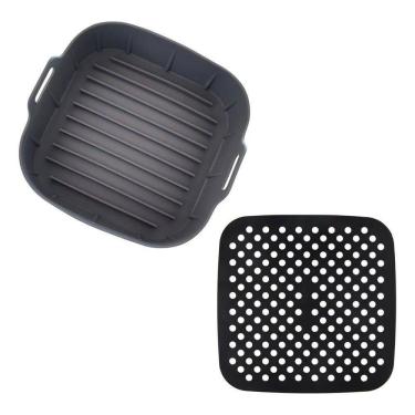 Imagem de 2X Kit Forma Silicone Fritadeira Airfryer 5 Litros E Tapete