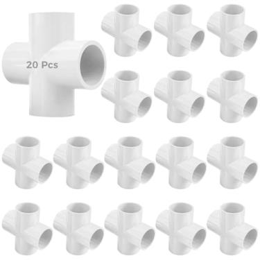 Imagem de LUMINFLY 20 peças de acessórios cruzados de PVC de 1/2 polegada, conectores de 4 vias resistentes para projetos de móveis ao ar livre e faça você mesmo