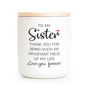 Imagem de Presentes de Natal para irmãs, presentes de aniversário para irmãs - Vela de cera de soja de lavanda feita à mão de 200 ml - Melhor presente de irmã para Natal, formatura, dia das mães, casamento