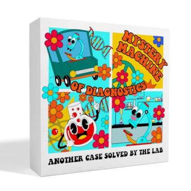 Imagem de Presentes engraçados de biologia científica, decoração de mesa de biologia científica, máquina misteriosa de diagnóstico, placa de caixa de madeira, presentes de tecnologia de laboratório