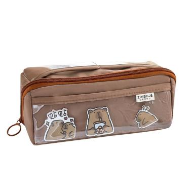 Imagem de Estojo de lápis de grande capacidade com design de desenho animado de capivara