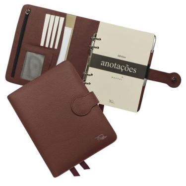 Imagem de Agenda Minhas Anotações Couro 169-R Personalizada Raffai Couros, Bordô