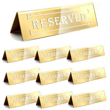 Imagem de SerniaXin 10 placas de mesa acrílicas reservadas - barraca de mesa de 15 x 5 x 4 cm - dupla face, impermeável - placas de assento reservadas para casamento, restaurante, reunião, eventos e festas