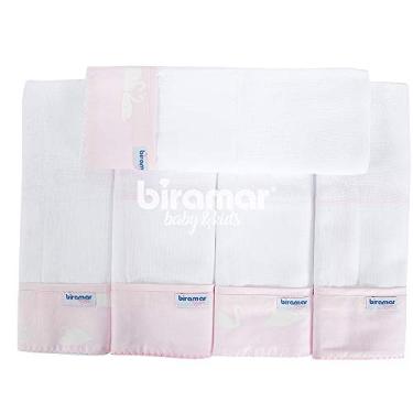 Imagem de Conjunto 5 Fraldas para Bebê Cremer Luxo Cisne Rosa, Biramar Baby, Rosa
