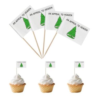 Imagem de TMHTMH 100PCS An Appeal to Heaven Toothpick Flags, Mini Liberty Tree party Decoration Flags,Cupcake cocktail fruit decoration