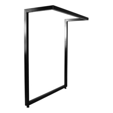 Imagem de Mesa Industrial Base Em L Pé de Mesa em Aço Preto Suporte para Mesa de Escritório Consultório e Home Office 80x58cm