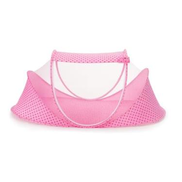 Imagem de Berço Portátil com Mosquiteiro para Bebê, Cama Ninho Dobrável Acolchoada, Ideal para Viagem, Proteção Contra Mosquitos para Recém-Nascido, Compacto e Confortável (Rosa)