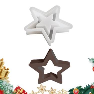Imagem de Shakven Molde de cozimento estrela, molde estrela - Molde de Natal com enfeite de estrela artesanal de silicone | 3x moldes de silicone de natal, moldes de silicone de natal para decoração de casa de