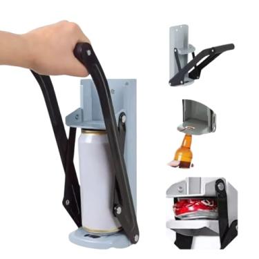 Imagem de Amassador de Latinhas e Latas com Abridor de Garrafas – Compactador de Latas 350/473ml para Reciclagem, Cozinha, Churrasco e Bar