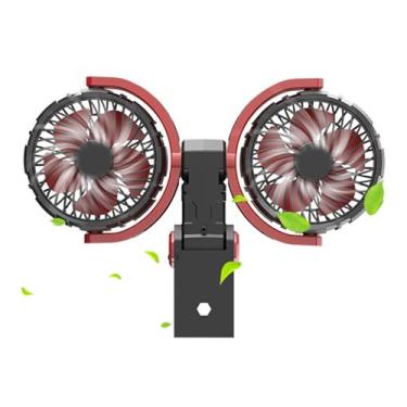 Imagem de Ventilador de carro de cabeça dupla, Ventilador de carro de cabeça dupla - Ventilador de carro USB | Ventiladores de painel de carro 12V/24V para carros, caminhões, casa, ventiladores de resfriamento