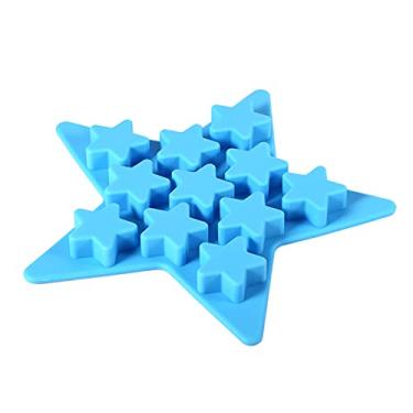 Imagem de AUNMAS Molde Dado Forma Estrela Dos Cubos de Gelo, Fabricante de Gelo Reusável Fácil Limpo do Silicone Produto Comestível da Vara para a Festa da Barra (Grama Verde)