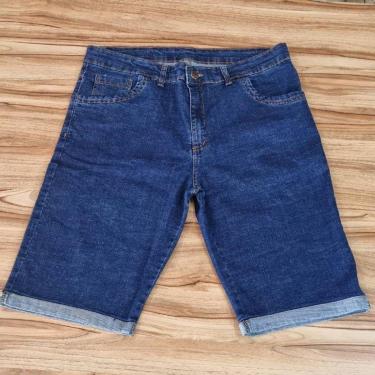 Imagem de Bermuda Masculina Jeans Lycra Plus Size Detalhe Na Barra-Masculino