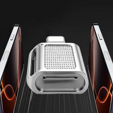 Imagem de Leitor de cartão micro SD compatível com telefone 16/15, mini USB tipo A para leitor de cartão micro SD/TF adaptador de cartão micro SD, Plug and Play, prata