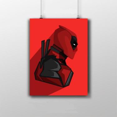 Imagem de Placa Decorativa Deadpool Wallpaper  Vermelho - Nerdecs