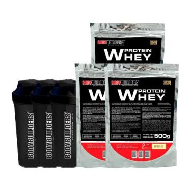 Imagem de Kit 3X Whey Protein 500G+ 3X Coqueteleira - Bodybuilders