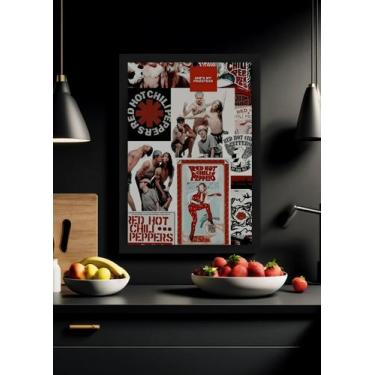 Imagem de Quadro Red Hot Chili com Vidro e Moldura Preta Tam:A4 - Spark Loja