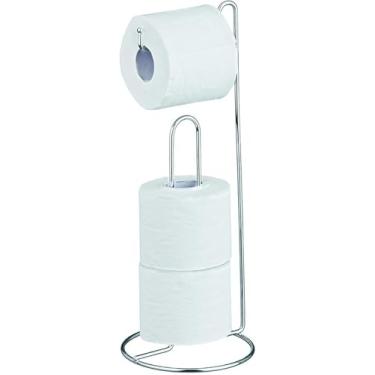 Imagem de Suporte Porta Papel Higiênico de Chão em Aço Cromado – Organizador para Banheiro com Capacidade para 3 Rolos Design Moderno e Resistente Sem Perfuração