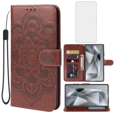 Imagem de Bohefo Capa para Galaxy S25 Ultra/Capa carteira para Samsung S25Ultra SM-S938U com protetor de tela de vidro temperado, suporte para cartão de crédito, capa para celular para Samsung Galaxy S25 Ultra