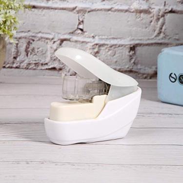 Imagem de GLOGLOW Grampeador Sem Grampo, Material ABS, Grampeador Sem Agulha para Economia de Trabalho para Encadernação de 4 Páginas, Acessório de Escritório para Uso Escolar