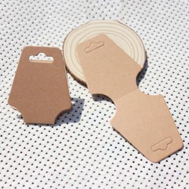 Imagem de 100 peças de colar de papelão em branco, cartões de exibição, prendedor de cabelo, colar, pulseira, pingente, cartões pendurados para embalagem, 12 x 4,9 mm, Burlywood