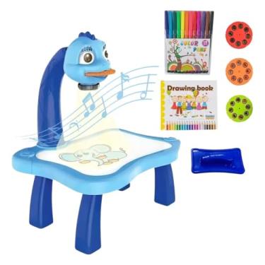 Imagem de Mesa Projetora Lousa Mágica Infantil Criatividade Aprendizado E Diversão Em Um Só BrinquedoTransforme O Momento De Brincar Em Uma Experiência Educativa E Inesquecível(Cor Azul)