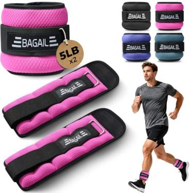 Imagem de BAGAIL Pesos de tornozelo e pulso para mulheres e homens, 1 par de 1/2/4/6/8/4,5 kg peso da perna com design elegante e ajuste seguro, conjunto de braço pesado para caminhada, corrida, fitness em casa