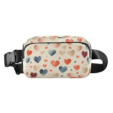 Imagem de CEBUGI Mini pochetes de caminhada para homens e mulheres, dia dos namorados, corações modernos, resistentes à água, com cinto ajustável para treino, viagem, corrida