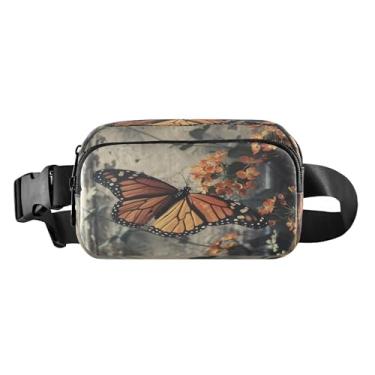 Imagem de CEBUGI Pochetes de caminhada para homens e mulheres, pochetes de borboleta, modernas, resistentes à água, com cinto ajustável para treino, viagem, corrida