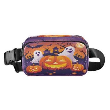 Imagem de CEBUGI Pochetes de caminhada para homens e mulheres, fundo de Halloween, moderno, resistente à água, com cinto ajustável para treino, viagem, corrida