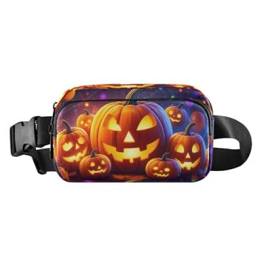 Imagem de CEBUGI Mini pochetes de caminhada para homens e mulheres, abóboras brilhantes resistentes à água com cinto ajustável para treino, viagem, corrida