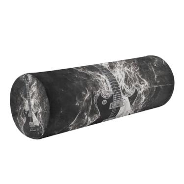 Imagem de STAYTOP Almofada de pescoço de guitarra preta e branca para dormir - Almofada de pescoço para alívio da dor - Almofada de rolo de pescoço de espuma viscoelástica premium - Almofada de rolo de pescoço