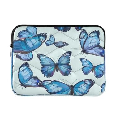 Imagem de Kigai Bolsa para laptop, borboleta azul macia e resistente a impactos, capa para laptop, bolsa protetora para notebook de 13 a 14 polegadas