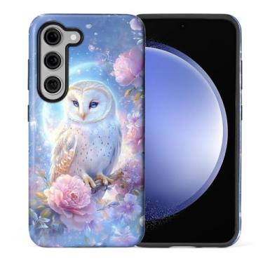 Imagem de WANKBLC Capa brilhante compatível com Samsung Galaxy S25 Plus para meninas e meninos, design de corpo inteiro, silicone macio, proteção contra arranhões, padrão maluco, coruja, mágica, rosa, flores