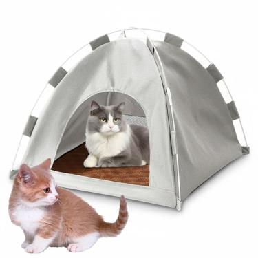 Imagem de Tenda Portatil Caminha Gato Cachorro Pet Animais Cabaninha Casinha Dobravel Arranhador Rasqueavel Bichos Estimaçao