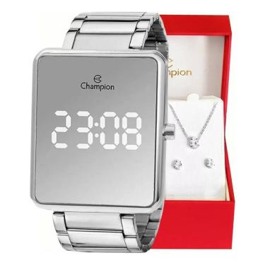 Imagem de Relógio Champion Feminino Digital Prata Espelhado CH40086S-Feminino