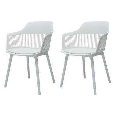 Imagem de Kit 2 Cadeiras Marcela Branca Sala Cozinha Jantar - Waw Design