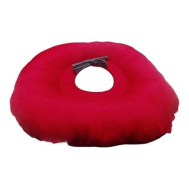 Imagem de Colar Elizabetano Tecido Acolchoado Regulavel Para Caes e Gatos(Vermelho,GG - 41 ate 55 cm)