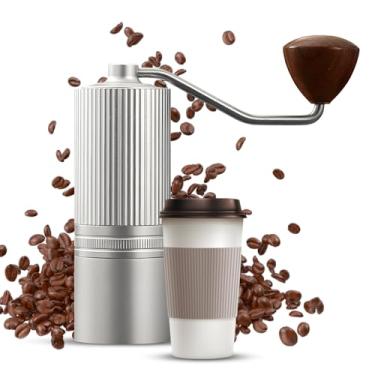 Imagem de Moedor de Café Manual com Ajustes Infinitos Portátil CNC Aço Inoxidável Burr Cônico Posicionamento Rolamento para Uso em