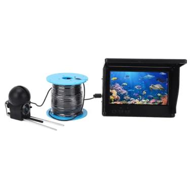 Imagem de Cryfokt Câmera de Pesca Subaquática 1080P Sensor de 5MP Localizador de Peixes Portátil Lente Grande Angular de 195 ° Com Tela HD de 4,3 Polegadas de 2.000 Nits e Cabo de Tração de 100