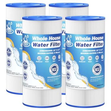 Imagem de Filtro de água de 5 mícrons 25,4 cm x 11,4 cm compatível com GE FXHSC, GXWH40L, encanador W50PEHD, Culligan R50-BBSA, Pentek R50-BB, W10-PR, DuPont WFHDC3001, W50PEHD, filtros de sedimentos de alto