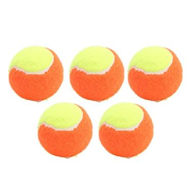 Imagem de KIMISS 5 PeçAs de Bolas de Tênis Elásticas de Borracha de 6 Cm para Treinamento, Squash, Alívio de Estresse e Jogos de Sinuca - Bolas de Squash Não Tóxicas e Saltitantes para Todas As Idades (Laranja)
