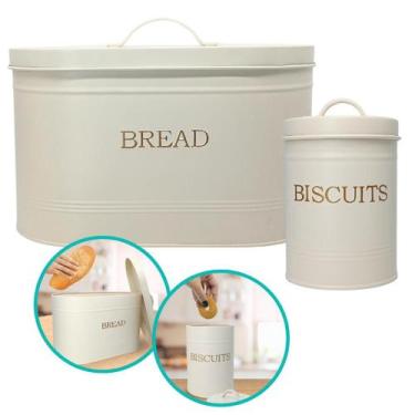 Imagem de Kit 2 Porta Mantimentos Pão Biscoitos Organização Cozinha - MUNDIART